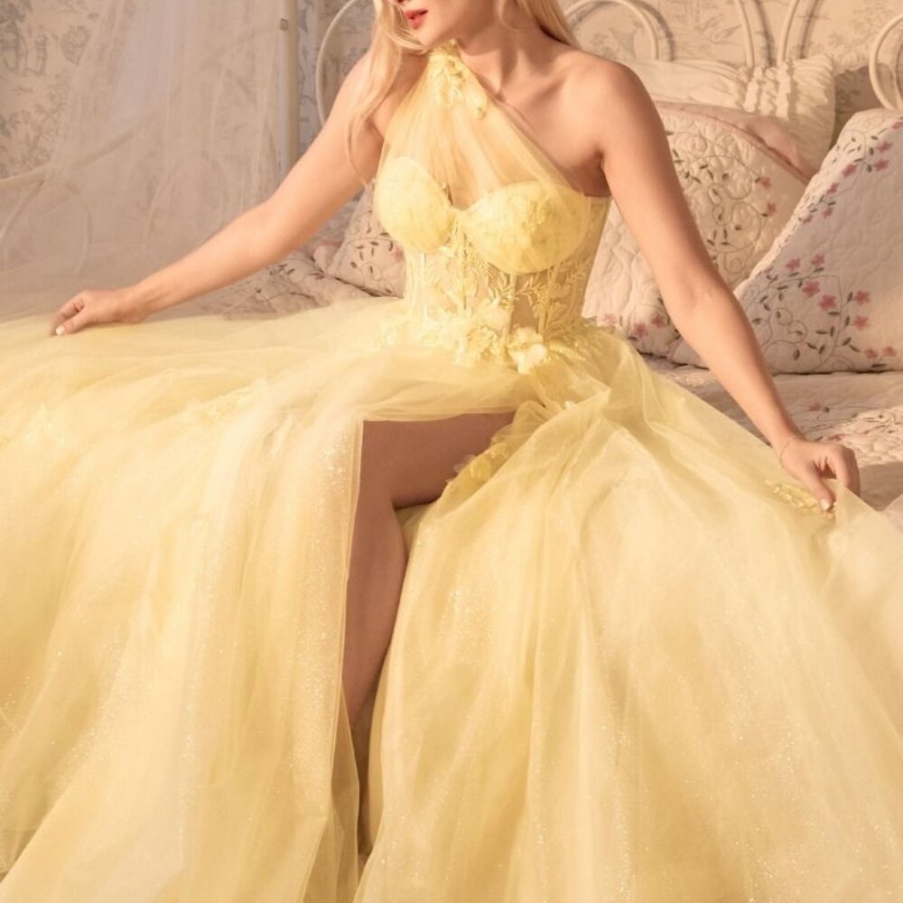 COPY - One shoulder formal ball gown.Tulle pink,blue,green,black,red,yellow,lil…